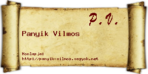 Panyik Vilmos névjegykártya
